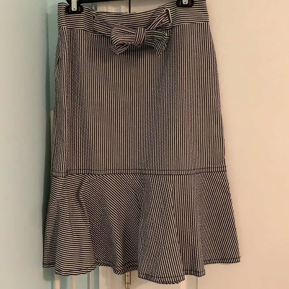 Navy & white striped skirt